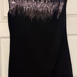 Halston Heritage Black and Purple Sequin Mini Dress